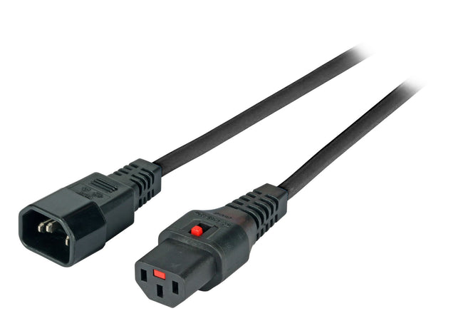 Cavo Prolunga C14 180&deg a C13 180&deg con Blocco IEC 1m