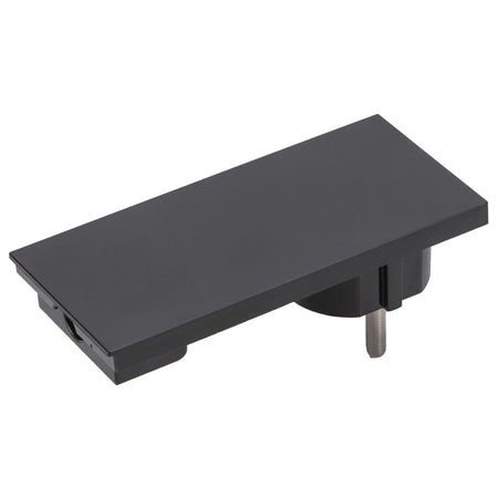 Spina Schuko 16A 2P+T Salvaspazio Super Sottile Smontabile Angolata Nero