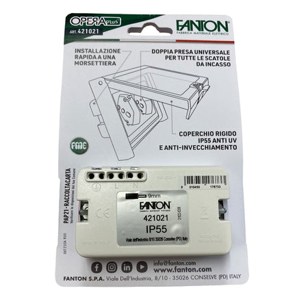 Multipresa Universale IP55 da Incasso con Doppia Presa Bipasso Italiana Schuko Precablata