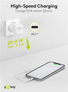 Alimentatore Caricatore Rapido USB-C&trade PD GaN Nano 20W 3A Bianco