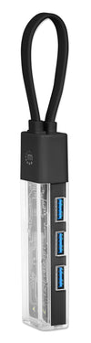 Hub Combo USB 3.0 USB-C&trade e USB-A 4 Porte Nero Trasparente