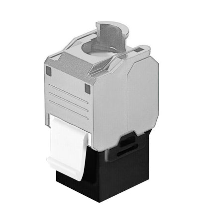Frutto Keystone RJ45 Cat.6A UTP Tool-Free Nero Grigio