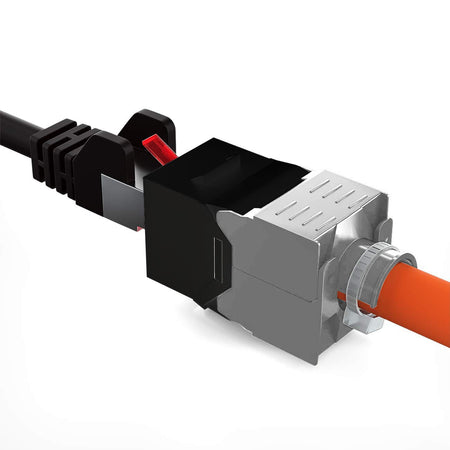 Frutto Keystone RJ45 Cat.6A UTP Tool-Free Nero Grigio