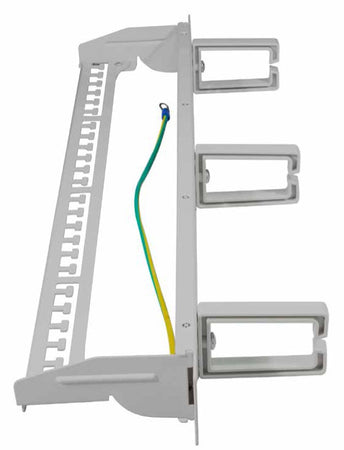 Pannello Patch 16 Posti Keystone Senza Frutti con Gestione Cavi Grigio
