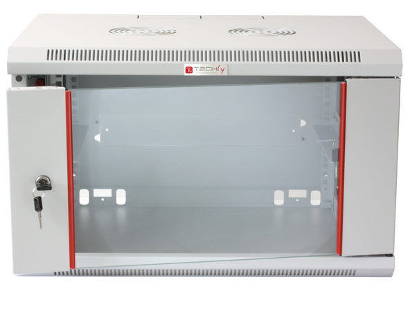 Armadio Rack 19'' a muro 12 unit&agrave sezione unica prof. 450mm Grigio