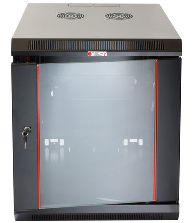 Armadio Rack 19'' a muro 20 unit&agrave sezione unica prof. 600mm Nero