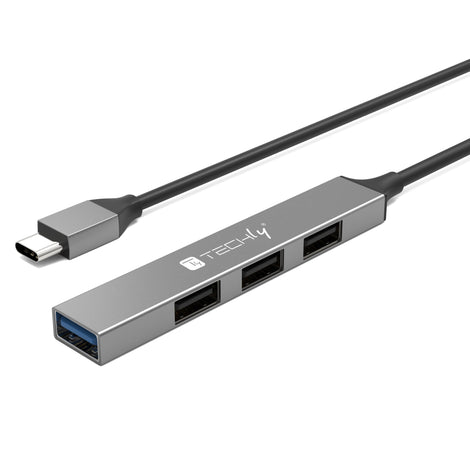 Hub USB-C&trade 3.2 a 4 porte USB-A Slim in Metallo