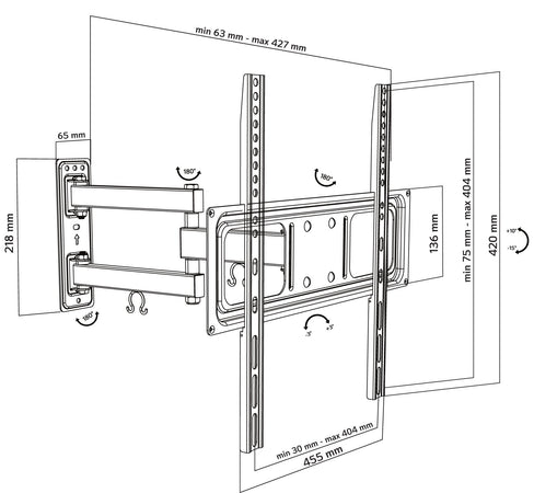 Supporto a Muro per TV LED LCD 32-55'' Full-Motion