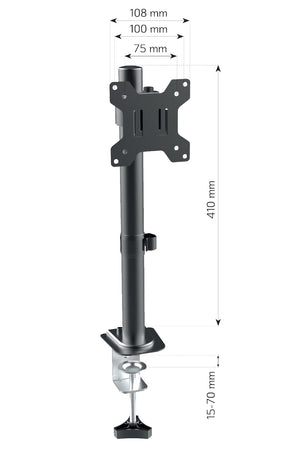 Supporto da Scrivania con Morsetto per Monitor 13-32'' Braccio Corto Inclinabile