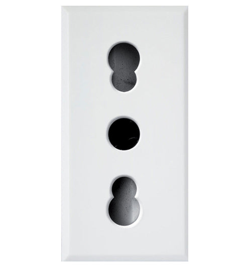WHITEK S44 Presa bipasso 2P+T 10/16A 250V 1 Modulo Bianco Opaco, 446006/15TS