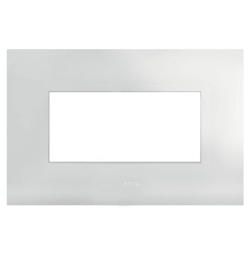 Placca Serie Smart44 in Metallo 4 Moduli Bianco Opaco