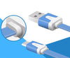 Cavo Flat USB AM a Micro USB M Azzurro 1m