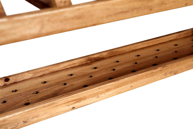 Biscottini Piattaia Country in legno massello di tiglio finitura naturale L80xPR28xH60 cm. Made in Italy