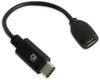Cavo HiSpeed USB MicroB Femmina / USB-C Maschio 0,15m Nero