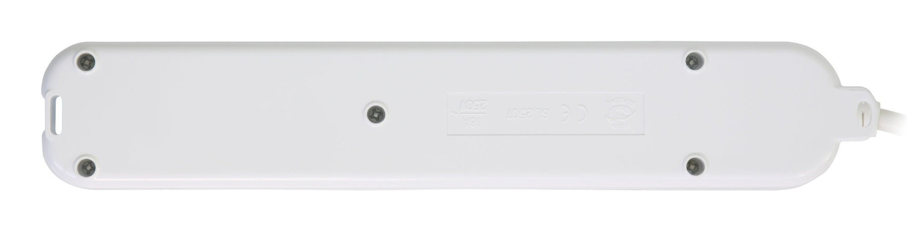 Multipresa 6 Posti Italiana Bipasso con 2 Prese USB Bianca