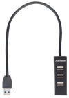 Hub USB 3.0/2.0 Combo 4 porte Nero