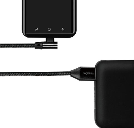Cavo USB Micro-B Maschio Angolato/USB-A Maschio Dritto 0,3 metri Nero