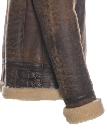 Franco - Giacca Uomo Beige effetto Graffiato in vero montone Shearling
