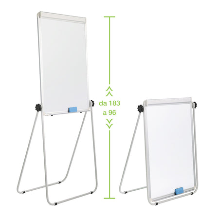 Lavagna Magnetica Bifacciale Flipchart Portatile 70x100 cm con Supporto