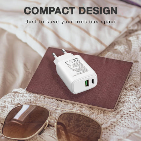 Caricatore Alimentatore USB-C&trade 20W e USB-A 18W da Muro