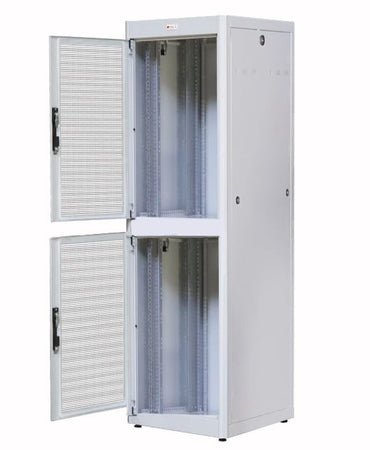 Armadio ETSI 21'' a 2 Sezioni 47 unit&agrave prof. 600 Porte Grigliate Grigio