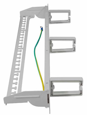 Pannello Patch 16 Posti Keystone Senza Frutti con Gestione Cavi Grigio