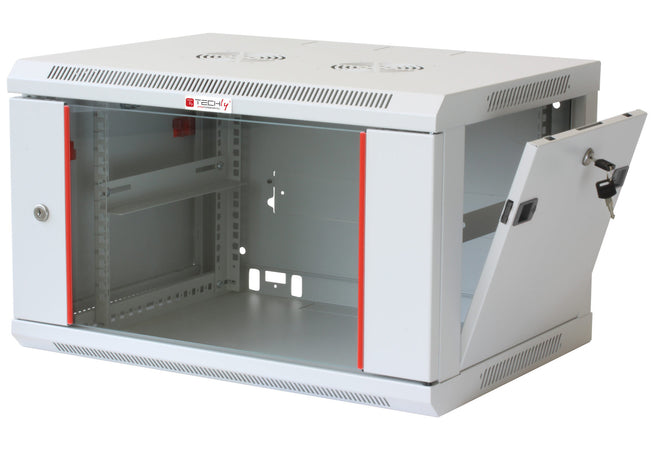 Armadio Rack 19'' a muro 12 unit&agrave sezione unica prof. 450mm Grigio