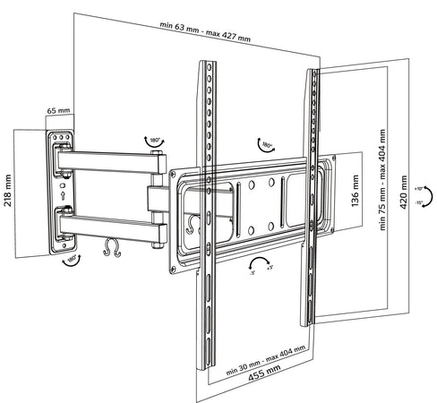Supporto a Muro per TV LED LCD 32-55'' Full-Motion