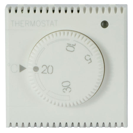 WHITEK S44 Termostato Elettronico con Manopola 230V NA+NC 5A 2 Moduli Bianco Opaco