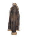 Franco - Giacca Uomo Beige effetto Graffiato in vero montone Shearling