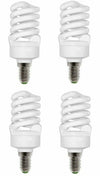 4 LAMPADINE 14 A BASSO CONSUMO 20 W = SVILUPPO 94 w LUCE FREDDA ACCEN RAPIDA