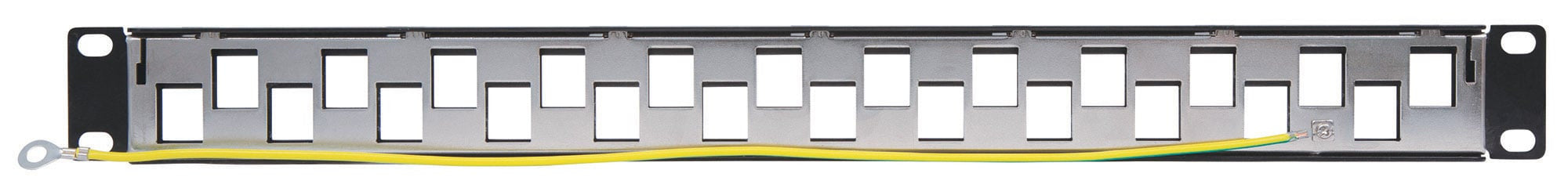 Pannello Patch Slim 1HE 24 Posti Keystone Senza Frutti Nero