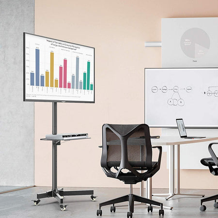 Supporto a Pavimento con Mensola Trolley TV LCD/LED/Plasma 23''-55''