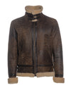 Franco - Giacca Uomo Beige effetto Graffiato in vero montone Shearling