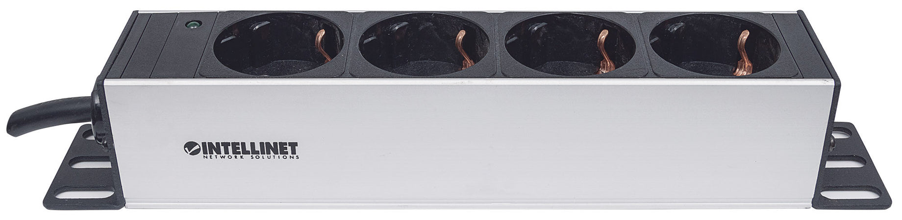 Multipresa Schuko 4 posti da Rack 10'' con Spina Schuko Angolata 1U
