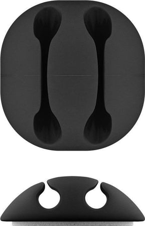 Clip Fermacavo Set da 5 pz Varie Misure Nero