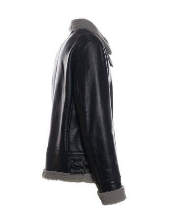 Franco - Giacca Uomo Nero in vero montone Shearling