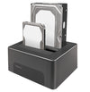 Docking Station USB3.0 Doppio Slot HDD/SSD SATA da 2.5''/3.5'' Nero