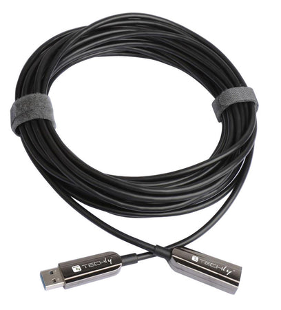 Cavo Ottico Attivo USB 3.0 SuperSpeed Active Optical Cable USB A M/F 10m Nero