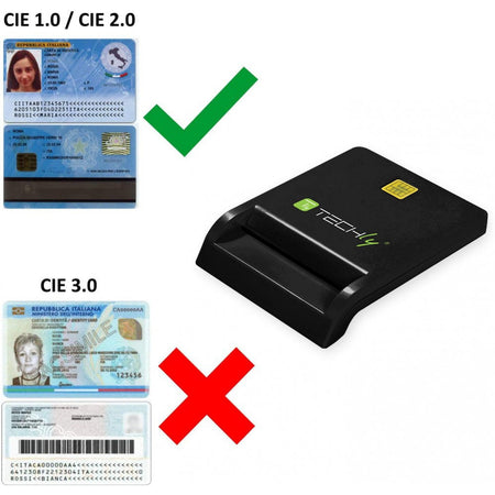 Lettore/Scrittore di Smart Card USB-C&trade Compatto Nero