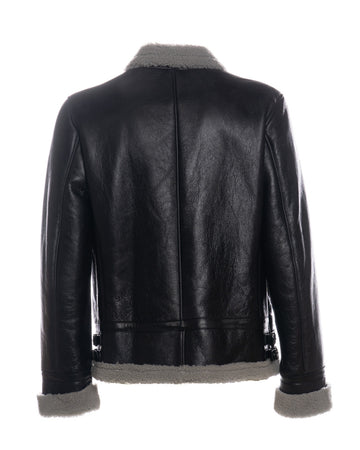 Franco - Giacca Uomo Nero in vero montone Shearling