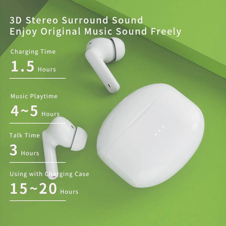 Auricolari Wireless BT v5.1 Cancellazione del Rumore con Custodia di Ricarica 2 in 1