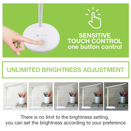 Lampada a 36 LED da Scrivania Pieghevole Dimmerabile Batteria Ricaricabile con Alimentazione USB