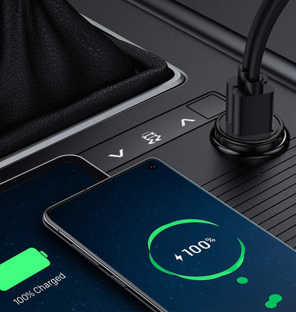 Mini Caricatore da Auto 2 Porte USB-A Ricarica veloce 36W Metallo Nero