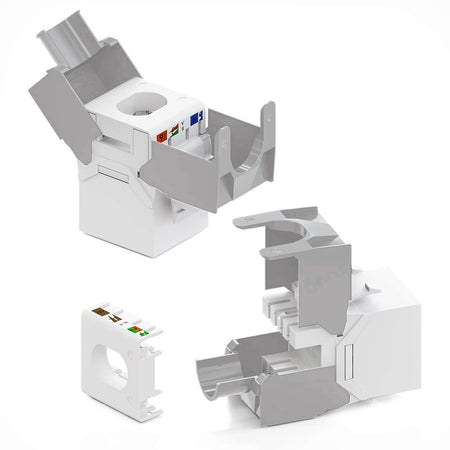 Frutto Keystone RJ45 Cat.6A UTP Tool-Free Bianco Grigio
