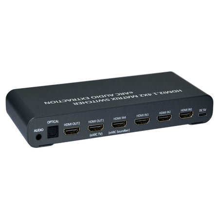 Switch Matrix HDMI 4x2 8K con Estrattore Audio Esterno