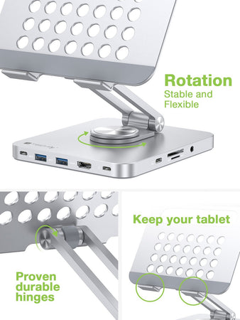 Supporto per Tablet Hub Docking Station USB-C&trade 8 in 1