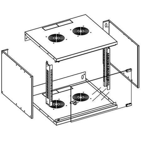 Armadio Rack 19'' a Muro 9U prof. 320 Nero Assemblato