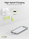 Alimentatore Caricatore Rapido USB-C&trade PD GaN Nano 20W 3A Bianco