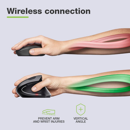 Mouse Verticale Ottico 1600dpi Ergonomico Wireless